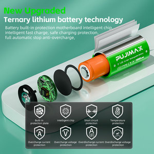 PUJIMAX 긴 사이클 수명 D 1.5V 충전식 배터리 리튬 이온 원통형 셀 리튬 이온 배터리 GPS 장치 수량계 - Product Image 3