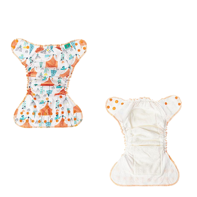Elinfant Customizable Soft PUL Cloth Diaper Adjustable and Waterproof Reusable Baby AIO/AI2 Printed Design