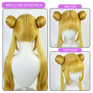Peluca <span class=keywords><strong>de</strong></span> cosplay <span class=keywords><strong>de</strong></span> Sailor Moon <span class=keywords><strong>de</strong></span> 41 pulgadas resistente al calor, 180% <span class=keywords><strong>de</strong></span> densidad, para mujer, rubia, con moños gemelos, rizos <span class=keywords><strong>largos</strong></span> en espiral, <span class=keywords><strong>princesa</strong></span> <span class=keywords><strong>de</strong></span> anime - Product Image 3