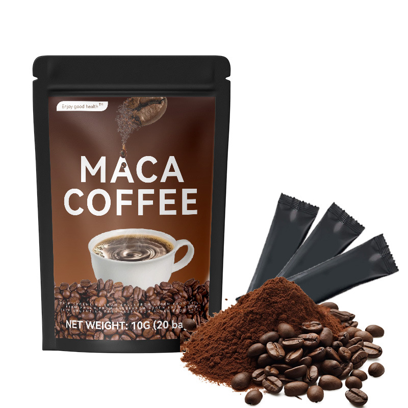OEM на заказ, растворимые Арабика, черный X Power Maca Power, порошок плюс мешки для повышения энергии, напитки для повышения качества, жареный кофе для мужчин