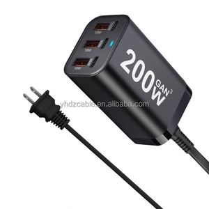 3-Port Type-<b>C</b> 3-<b>USB</b> 200W Desktop Charger with QC3.0 PD Fast <b>Charging</b> PC Fireproof Material Eco-Friendly Packaging - Product Image 5