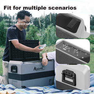 <span class=keywords><strong>Nevera</strong></span> Portátil para Auto Alpicool T50 de 44.4L con Doble Zona, 12v y 24v, con Compresor de CC y <span class=keywords><strong>Ruedas</strong></span> para Camping y Auto - Product Image 4