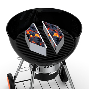Paniers à charbon de bois en acier inoxydable, résistants à la rouille et à la chaleur, lot de 2, robustes, de remplacement pour accessoires de barbecue à bouilloire - Product Image 3