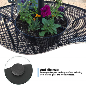 Maceta de mesa de Patio de estilo Popular con agujero para paraguas, 2 paquetes de medio círculo, maceta de mesa para mercado de jardín al aire libre - Product Image 4