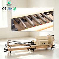 Lit de Pilates pliable en érable et chêne, réglage de la hauteur des jambes à 7 positions, rangement vertical, roues, équipement de fitness pour studio, CE ISO, garantie 5 ans, OEM