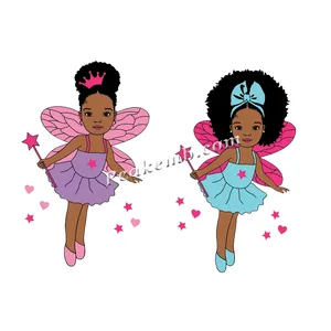 Vestido rosa para niña, transferencia de calor, Princesa, para niña pequeña Afro