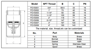Válvula de Retención de Latón NPT de 2-1/2 Pulgadas para Bomba de <span class=keywords><strong>Pozo</strong></span> con Filtro Redondo Resistente a Alta Presión - Product Image 4