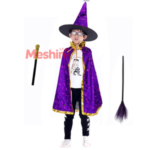 Disfraz de Mago o Bruja para Niños, Capa de Navidad con Sombrero, para Halloween - Product Image 1