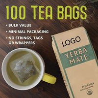 Thé Yerba Mate Naturel OEM, 20 Sachets de Thé en Fibres de Maïs, Caféine, Apporte Énergie, Antioxydant, Renforce l'Immunité, Favorise la Digestion, Soutient la Santé Cérébrale