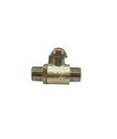 Robinet à bille miniature en laiton chromé 1/4 pouce, double filetage mâle x mâle, levier court rouge, manuel, OEM, haute température, pour eau