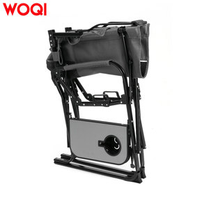 เก้าอี้ผู้กำกับสำหรับตั้งแคมป์ Woqi Heavy Duty สีเทา ขนาด 64x52x94 ซม. พร้อมโต๊ะข้างพับได้ สำหรับใช้ที่ชายหาด ตกปลา ปิกนิก และในสวน - Product Image 2