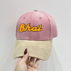 OEM Sport Extérieur Velours Côtelé Haute Qualité Vente en Gros Broderie Logo Papa Chapeau Personnalisé 6 Panneau Courbé Unisexe Gorras Casquette de Baseball - Product Image 1