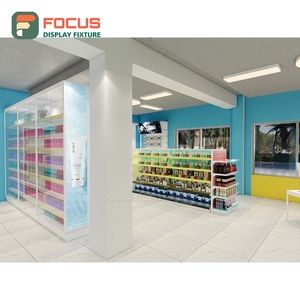 Vitrine de présentation pour extensions de cheveux personnalisées, en bois et verre, avec étagères multi-niveaux et tiroirs, pour magasin - Product Image 3