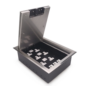 Sistema Modular de Cajas de Suelo de Acero Inoxidable con Módulos Intercambiables de Alimentación y Datos para Pisos Elevados - Product Image 1