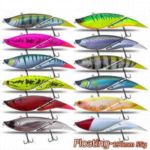 2026 <span class=keywords><strong>GAMA</strong></span> 190mm 55g Leurre de pêche rigide multi-articulé 2 segments, flottant, à queues DIY, pour pêche au bar, leurre nageur artificiel, wobbler - Product Image 4