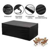 Housse de protection extérieure Ennai personnalisée noire en polyester Oxford imperméable et anti-poussière pour table et chaise de jardin