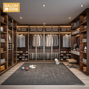Sistema di Cabina <span class=keywords><strong>Armadio</strong></span> Moderna di Lusso Personalizzata BALOM a Forma di U <span class=keywords><strong>con</strong></span> Illuminazione a LED e Porte in Vetro - Arredamento per Spogliatoio - Product Image 1