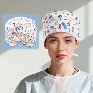 Topi perawatan topi panjang Cordlock Scrub topi untuk wanita dan pria Polyester Spandex lembut koki gigi bedah topi - Product Image 2