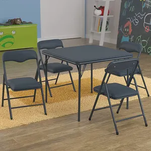 Atacado cartão de conjunto de mesa cadeiras acolchoadas-Conjunto de cadeiras de mesa em 5 peças, conjunto de cadeiras para cadeiras com almofada de espuma confortável, sala de jantar