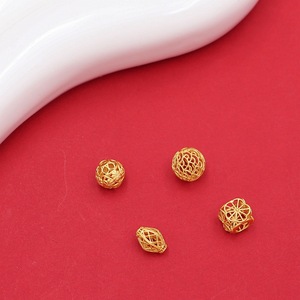 S925 Tinh Khiết Bạc Vàng-Mạ Cổ Cát Vàng Hollow Bead Tách DIY Stringing Rope Vòng Đeo Tay Vòng Cổ Lỏng Lẻo Truy Cập - Product Image 1