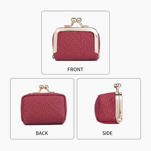 Mini PU Leather Jewelry Pouch with <b>Metal</b> Snap Button Closure Portable Ring Earring Storage Case for gift store - Product Image 3