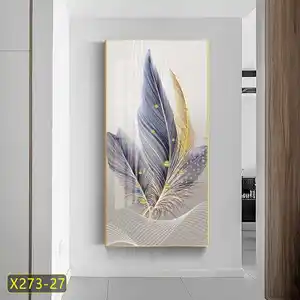 ريشة فاخرة بلون اسكندنافي-صورة طباعة عالية الدقة لوحة قماشية معلقة بإطار منزلي لغرفة المعيشة