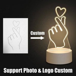 Sweet Dreams 3D Illusion Acrylic Lamp Laser Night Light Acrylic Mood Light With Base - Product Image 6