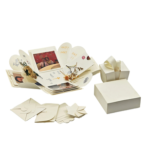 Làm bằng tay cao cấp Album Ảnh Cưới hộp các tông lãng mạn bất ngờ nổ thiết kế logo tùy chỉnh Matt cán cho - Product Image 5