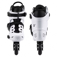 Patins à roulettes professionnels à 4 roues en alliage, roues en PU noires avec lumières LED clignotantes pour enfants et adultes