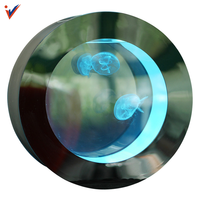 Forme ronde personnalisée méduse acrylique écologique aquarium plastique vie article décoratif capacité de 8L