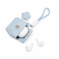 Étui de voyage rigide et résistant à l'eau pour écouteurs, en EVA, portable, durable et léger, avec dragonne et pendentif fleur