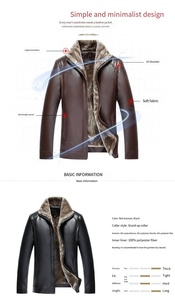 Giacca da <span class=keywords><strong>uomo</strong></span> <span class=keywords><strong>in</strong></span> pelle sintetica originale stile Vintage Bomber alla moda invernale <span class=keywords><strong>con</strong></span> <span class=keywords><strong>collo</strong></span> caldo <span class=keywords><strong>in</strong></span> <span class=keywords><strong>pelliccia</strong></span> - Product Image 3