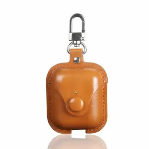 Protective Case Covers For Airpods Charging Leather Earpods Cases With Keychain For Air Pods Wireless Earphone Skins