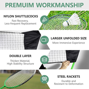 <span class=keywords><strong>Kit</strong></span> Complet de <span class=keywords><strong>Badminton</strong></span> Portable en Gros avec Base de Transport Facile à Monter pour <span class=keywords><strong>Jeu</strong></span> Familial en Extérieur - Product Image 5