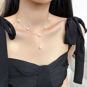 Collar de Perlas con Borla de Plata de Ley S925, Estilo Coreano, Ligero y Lujoso, Accesorio de Moda INS Y01252 - Product Image 2