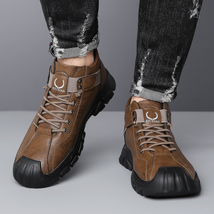 Botas de Invierno para Hombre XiuXian, de Piel Genuina, Punta Redonda, Forro de Felpa, Suela de Goma Antideslizante, Entresuela de EVA, Botas para la Nieve - Product Image 3