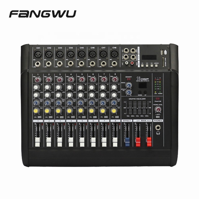 Professional 8 Channel Power Amplifiers Audio Mixer Kit