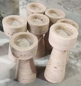 شمعدان كرة عربية رمضانية مبخرة خشبية رخامية من الحجر الجيري شمعدان - Product Image 6