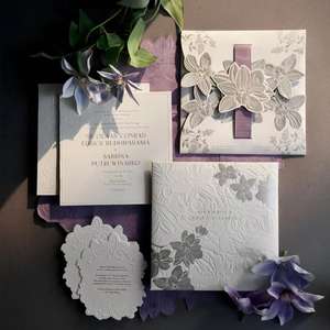 <span class=keywords><strong>Design</strong></span> Personalizzato per Inviti di Nozze, Carte Premium con Texture Chiare e <span class=keywords><strong>Design</strong></span> Fustellato per Inviti Matrimoniali - Product Image 1