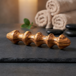 Olive Wood Acupressure <b>Massage</b> Stick Handcrafted Deep Tissue Trigger Point Therapy <b>Tool</b> Back Pain Relief Manual-Wired Antique - Product Image 2