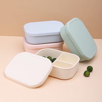 Boîte à bento personnalisée en silicone de qualité alimentaire sans BPA et écologique Conteneur de stockage des aliments pour enfants étanche et portable