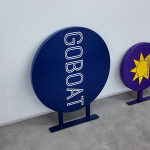 Factory Supply Powder Coated Round Hanging <b>Sign</b> Outdoor <b>Wall</b> Mounted Blade <b>Sign</b> for Store Entrance - Product Image 1