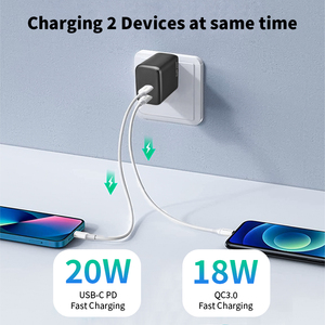 Nuevo <span class=keywords><strong>Cargador</strong></span> de Pared Eléctrico con Enchufe UK, Puertos USB Dobles, <span class=keywords><strong>20W</strong></span> PD QC3.0 OTP, Carga Rápida - Product Image 4