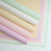 Nouveau papier d'emballage texturé floral de haute qualité, enduit d'un seul côté, froissé, parfumé, pour mariage, anniversaire, fête prénatale