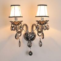 Applique murale en cristal de luxe européenne E14, luminaires LED modernes pour chevet, couloir et applique murale décorative