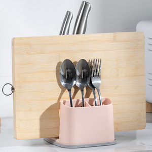 Yimei Plastic Kitchen Utensil <b>Storage</b> Rack With Divided Draining Knife Holder Nordic Style Chopstick Holder BPA Free - Product Image 2