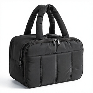 (Black) for Women's Lightweight Large Capacity Puffy <b>Towel</b> Travel Bag with Zipper Closure and Top Handle - Product Image 1