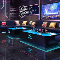 Table basse en verre éclairée par LED moderne pour KTV, bar à domicile, parc, hôtel, salle de sport, boîte de nuit, salon, sous-sol, entrée