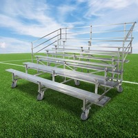 Gradas Temporales de Aluminio para Exteriores, 5 Filas, 60 Asientos, Diseño Modular, Certificación ASTM/NFPA, con Ruedas