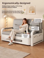 Sofá Cama Plegable de Doble Uso, Piel Sintética, Extensible, con Almacenamiento, Diseño Nórdico Moderno, para Apartamentos Pequeños, Sala de Estar, Sofá Doble